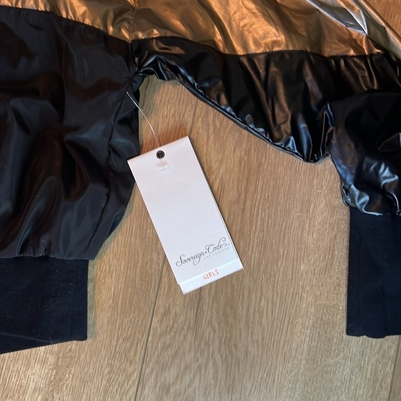 NWT Sovereign Code Metallic Bronze & Black Half Zip Lightweight Jacket Size 12 - Picture 3 of 8